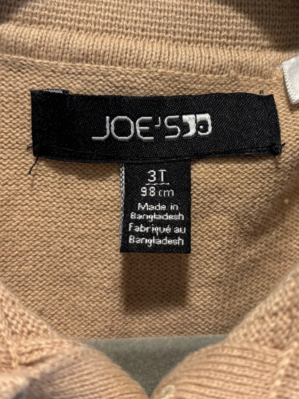 Joe's Jeans Tan Knit Polo Sweater - 3T